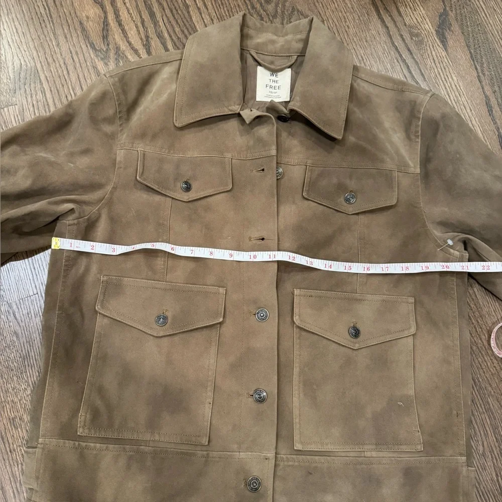 Free People Night Ranch faux suede jacket in antique bronze Xsmall